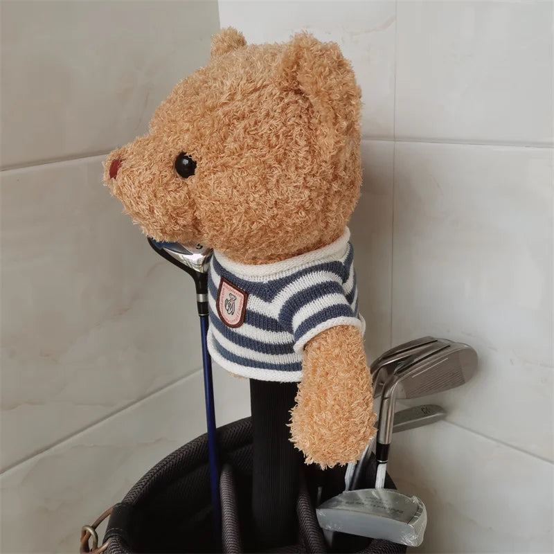 Golf Wood Head Covers For Driver Fairway Hybrid Club Head Covers Plush Toy Bear