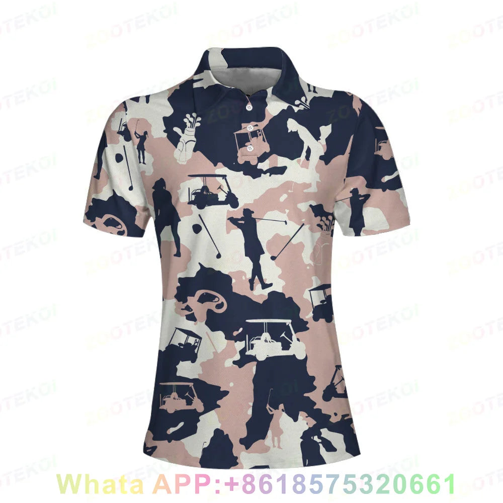 Women Golf T-Shirt Quick-Drying Breathable Polo Shirts Sports Short Sleeved Lapel Buttons Golf T-shirt