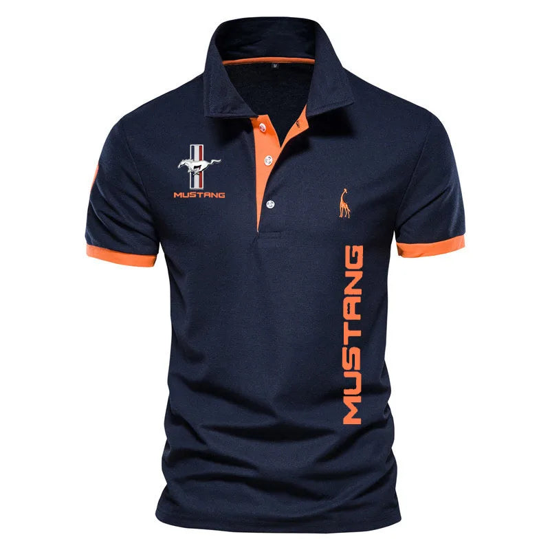 Golf Polo Shirt Mens Print 100% Cotton Luxury Style Golf Shirt Oversized  XS-5XL