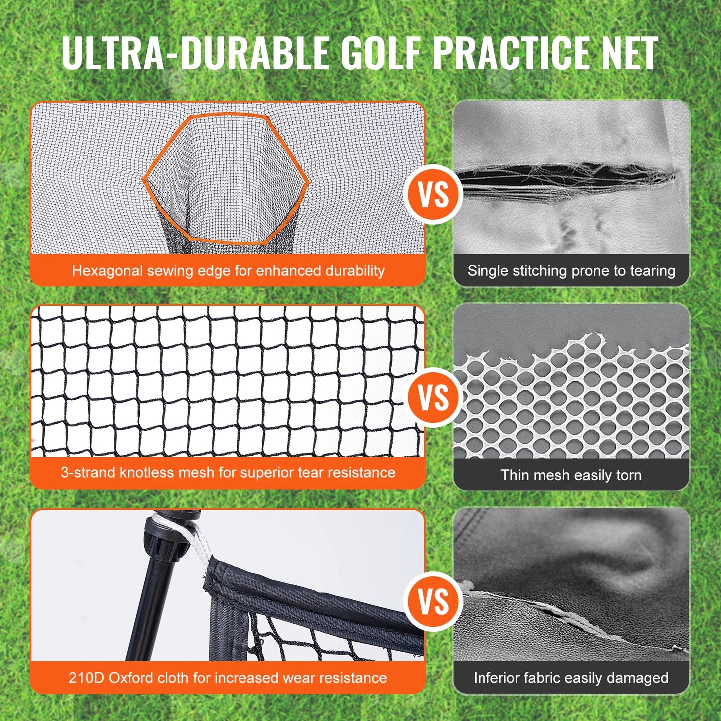 Golf Practice Hitting Net, Huge 10.8x7ft Golf Net, Personal Driving Range for Indoor /  Outdoor