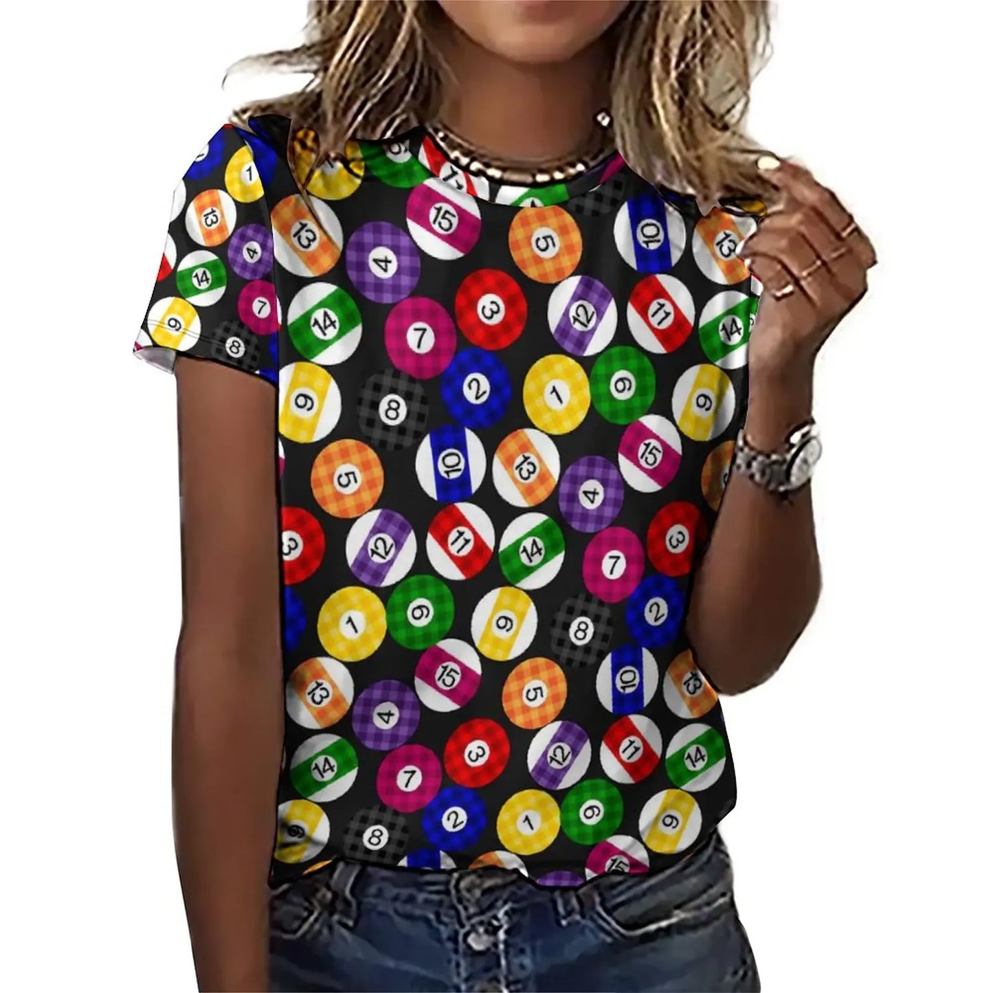 Ball Print T-Shirts Colorful Pickleball Casual Oversized T-Shirt Short Sleeve Female Cute Tee Shirt Summer Custom Clothes