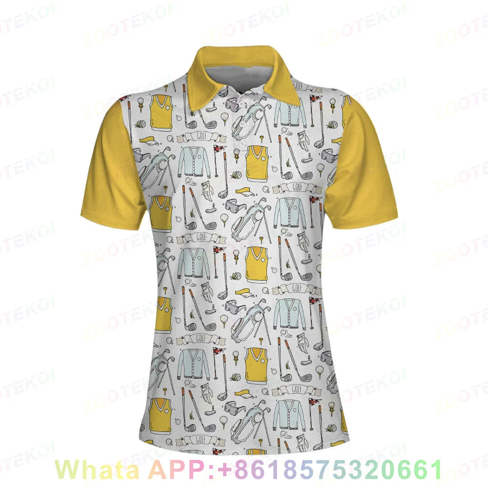 Women Golf T-Shirt Quick-Drying Breathable Polo Shirts Sports Short Sleeved Lapel Buttons Golf T-shirt