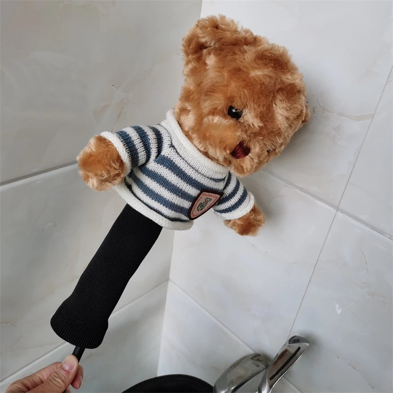 Golf Wood Head Covers For Driver Fairway Hybrid Club Head Covers Plush Toy Bear