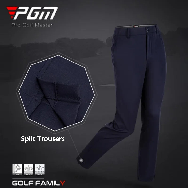 Men Golf Pants Breathable Quick Dry Trousers Men Stretch Waistband Long Pants Split Zipper Casual Golf Pants