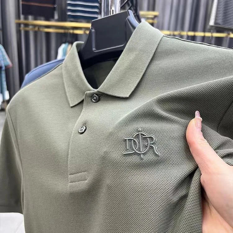 Luxury embroidered POLO Shirt Short Sleeved Men's T-shirt High Quality Clothing